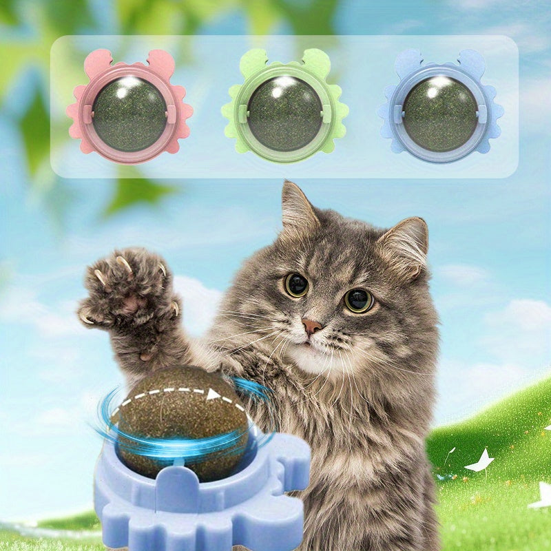 3pcs Interactive Rattan Cat Toy, Ball-Shaped, Chew And Play, Dental Health And Teeth Cleaning | Indoor Cats, All Breeds | Natural Rattan Material, Cat Plaything|Interactive Cat Toy|Durable Cat Toy, Without Battery