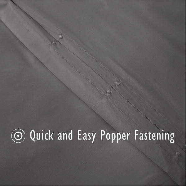 Duvet Cover Set with Matching Pillowcase Microfibre Wrinkle Resistant with Quick Popper Fastening