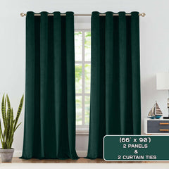 2pcs Premium Velvet Blackout Curtains – High-Quality Thermal Insulated Room Darkening Window Drapes, Light-Blocking Rod Pocket Curtains for Living Room Decor, Bedroom, Machine Washable Home Decorations