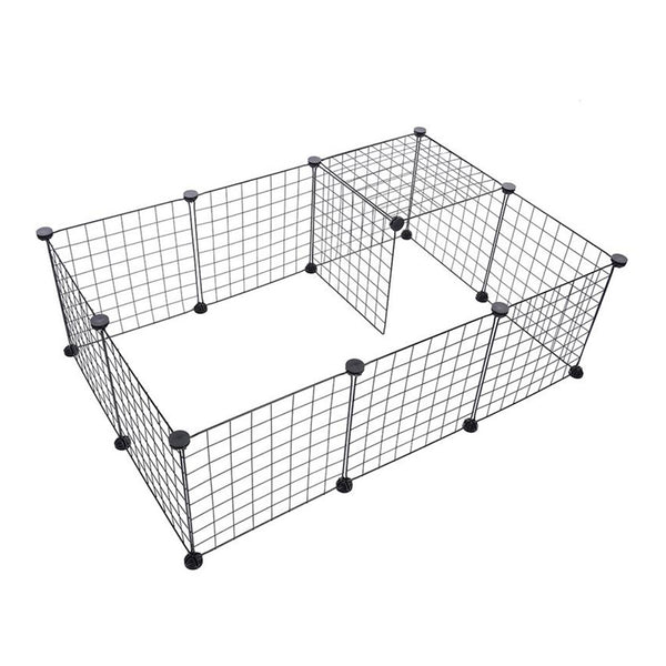 Pet Playpen Metal Wire Fence 12 Panel Enclosure Indoor Outdoor Guinea Pig Rabbit Small Animals Cage, Dog Playpen, Cat Playpen, Small Animal Playpen, Pet Playpen, Dog Fence for Puppy, Rabbit, Kitten, Hamster, Guinea Pig, Turtle, Hedgehog, 24 Plastic Buckle