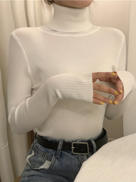 3pcs Women's High Neck Sweaters - Solid Color Winter Warm Base Layer, Thermal Turtleneck, Machine Washable Layering Shirts for Fall & Weather (3pcs) - Elegant Stretchable Knitwear Suitable for Fall/Winter