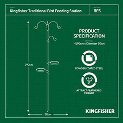 Bird Feeding Station with 3 Brackets | Includes Water & Mesh Dish | Stylish Garden Bird Feeder Stand