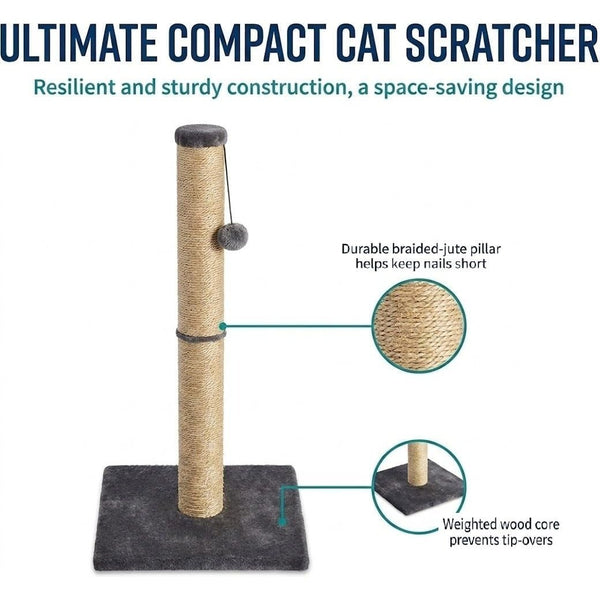 Cat Scratching Post 40cm Scratch Post Kitten Cat Tree Scratcher Sisal Pole Vertical Claw Scratching Tall Modern Design For Cats New