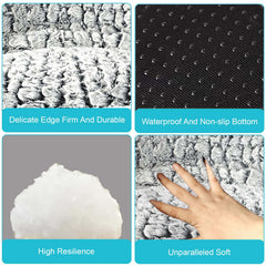 Dog Bed - Washable Rectangle Dog Beds, Anti-Anxiety, Soft Plush Non-Slip Bottom Pet Bed Mattress Mat Machine Washable