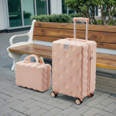 Luggage Set, 2 Piece Case Luggage, 20 Inch Suitcase Sets ABS+ PC Luggage, Travel Suitcase with Cup Holder, Hook, and Small Portable Hand Cabin Case