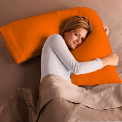 Adam Home V Pillow with Pillowcase Extra Filled Hollow Fiber for Neck Support, Orthopedic, Maternity Pregnancy & Nursing Super Soft & Comfortable V shaped Pillow with Pillowcase