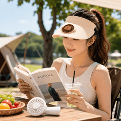 USB Rechargeable Summer Hat with Built In Fan, Lightweight Wide Brim Sun Visor Cooling Cap for Outdoor Travel, Beach and Daily Use
