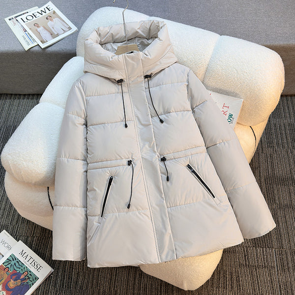 Women's Winter Coat - Thickened Warm Mid-Length Jacket with Full-Zip Closure, Waist-Hugging Slim Fit & Pockets - Elegant Cold Weather Outerwear for, Parties, Travel - Durable Long Sleeve Coat (Machine Washable) In Green, Winter Jacket for Women,