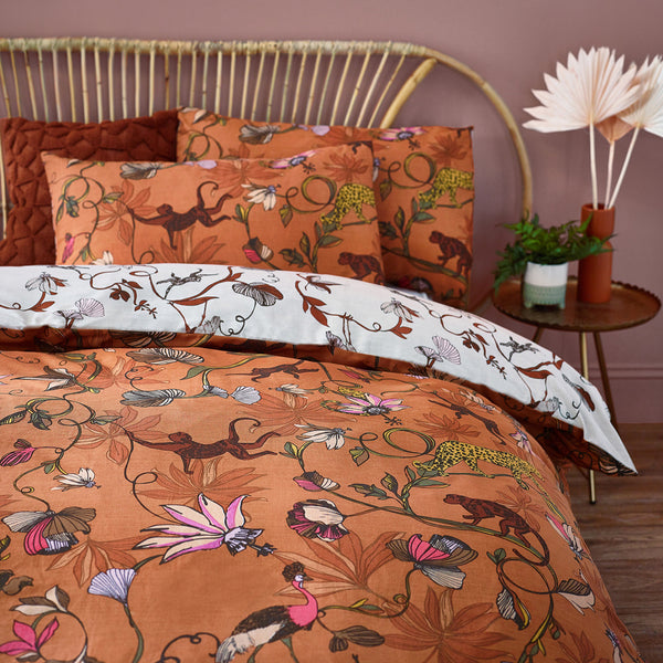 Tropical Duvet Cover Set Warm Sienna