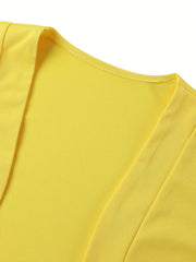 Female Cardigan Coat, Solid Color Long Sleeve Short Jacket Crop Tops for Spring Fall, Yellow/Purple/White/Black/Red