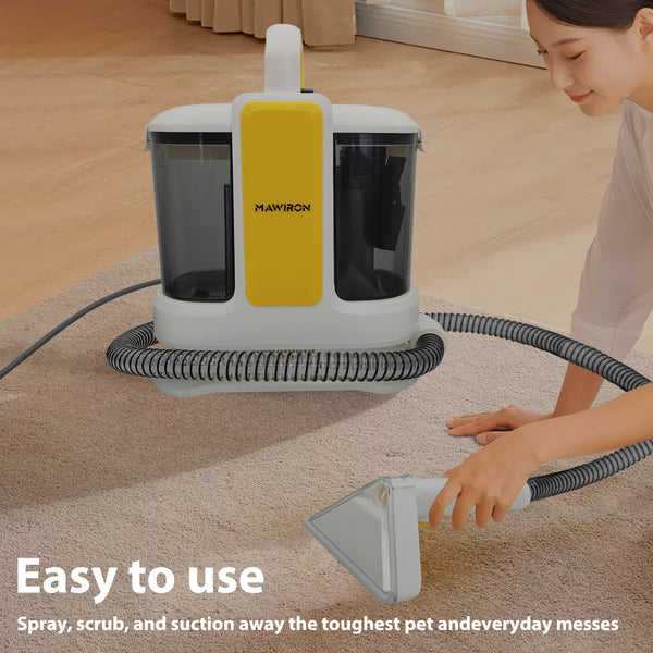 Electric Washing Vacuum Cleaner with Dual Tank and 2 Brushes, Stain Cleaner for Carpets, Stairs, Upholstery, Car, for Large Areas and Stubborn Stains, Carpet Cleaner, Stain Vacuum Cleaner, Upholstery