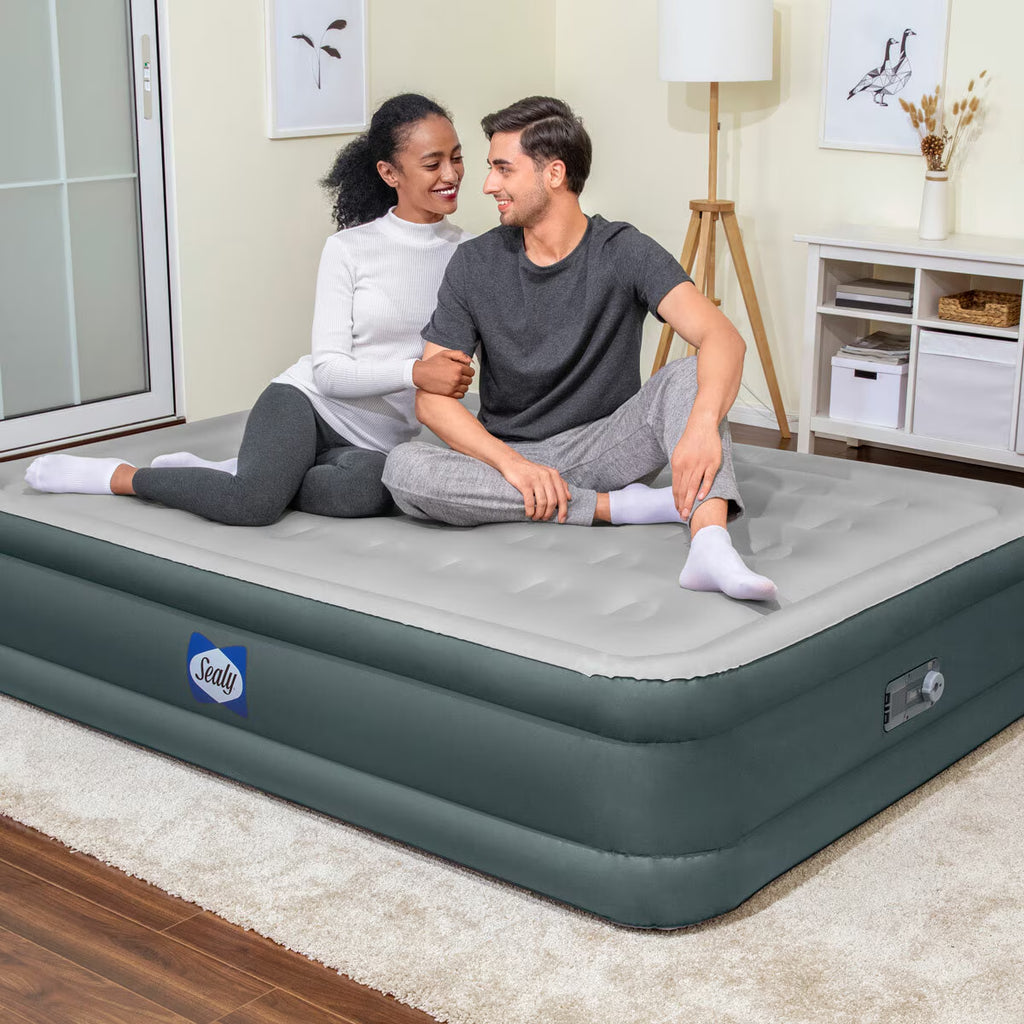 Sealy Fortech King Sized Airbed with Built-In Pump