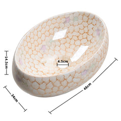 1pc Marble Texture Bathroom Sink, Oval Cloakroom Ceramic Washbasin Countertop Basin Handmade Sink Washing Bowl for Living Room, Bedroom, Laundry, Office, Washroom, Toilet, Vanity Cabinet, Easy To Clean, 48x34x14.5cm
