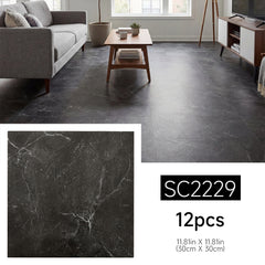Marble Floor Tiles Self Adhesive, Vinyl Flooring Peel and Stick Floor Tiles Waterproof for Kitchen Living Room and Bathroom DIY Flooring 30x30cm 12pcs (1.08㎡)