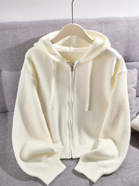 Cardigan Hooded Sweater for Women, Unique Niche Style Top, Gavin
