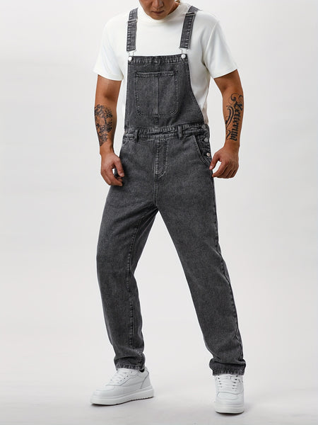 Men'S Casual Washed All-Match Denim Overalls