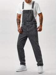 Men'S Casual Washed All-Match Denim Overalls