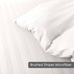 Premium Hotel Quality Satin Stripe Duvet Cover Set Double with Pillowcases | Reversible Soft Quilt Bedding | Easy Care Breathable Luxury Quilt Cover