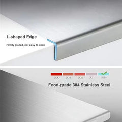 1 Oversized Extra-thick Stainless Steel Cutting Board, Modern Minimalist Style with a Silvery Rectangular Curved Design, Easy to Clean, Suitable for Industrial Science/kitchen Cooking/home/outdoor Camping, Kitchen Utensils, Lab Mats, Handmade Mats