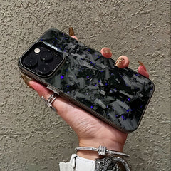 Phone Case: Purple Carbon Fiber Matte Back Cover, Compatible with iPhone 17, 16, 15, 14, 13, 12, 11, Pro, Max, Air, Shockproof Design.