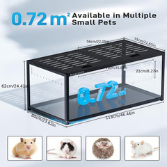 BUCATSTATE Hamster Cage 3.0: 100/120cm(Only 120cm Free 20L Paper Bedding) Spacious Stackable Metal Cage for Dwarf And Syrian Hamsters, Gerbils, And Mice Easy Top Access And Quick Assembly, Hamster Accessories