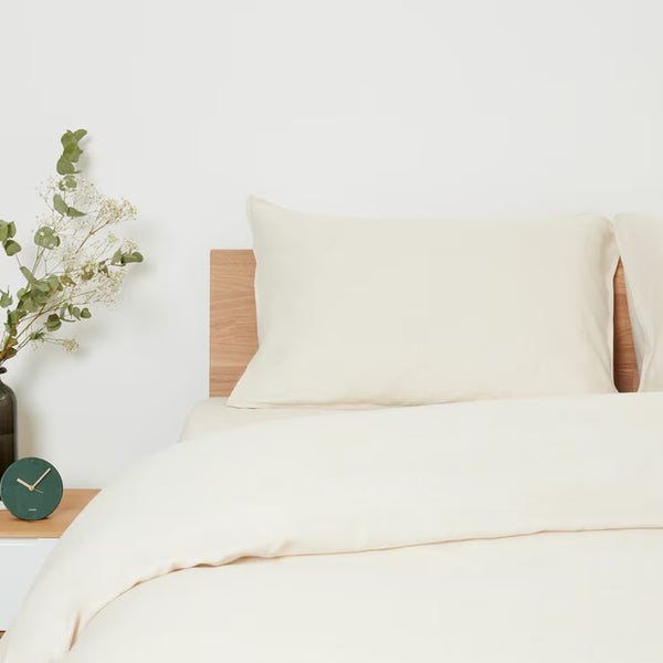 Panda Bamboo & French Linen Natural Duvet Cover Set in 3 Sizes