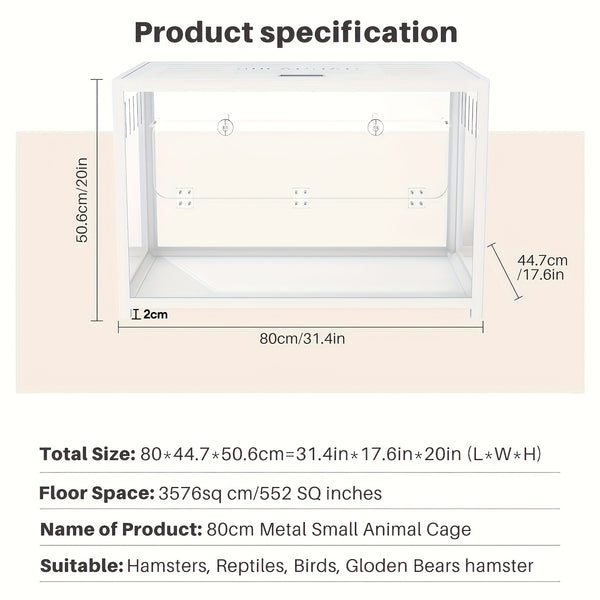 BUCATSTATE 80/100cm Guinea Pig Cage Small Pets Habitats Large Stackable with Top Access Easy Assemble, Dwarf Syrian Hamster House for Guinea, Gerbil