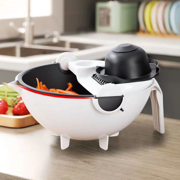 Rotate Vegetable Cutter 9 in 1 Multifunction Vegetable Slicer with Drain Basket Portable Large Capacity Vegetables Chopper Sets Kitchen Tool Kitchen Accessories