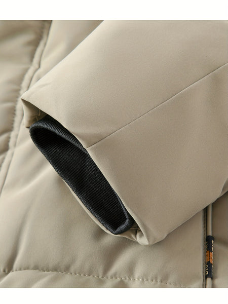 2024 Winter New Arrival Men's Outdoor Casual Padded Storm Jacket with Detachable Hood, Thickened Warm Fashionable Men's Outerwear