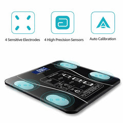 Bluetooth Smart Body Fat Scale 180kg Digital BMI Weight Scale with App Body Composition Analyser LED Display Wireless Bathroom Scale