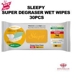 6 Pack Sleepy Easy Clean Descaling Wipes – 30pcs | Multi-Purpose Cleaning Wet Wipes with Natural Formula (Vinegar, Baking Soda, Citric Acid) | Removes Limescale, Soap Scum & Tough Stains (limescale remover)