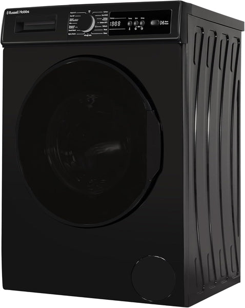Russell Hobbs Freestanding Washing Machine, 8Kg Capacity, 1400 Rpm, 15 Programmes, Eco Technology, Rapid Wash Cycles, Black, RH814W111B