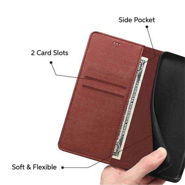 Luxury Case for iPhone 16 Pro Max Plus, 15 Pro Max Plus, 14 Pro Max Plus, 13 Pro Max mini, 12 Pro Max Mini, 11 Pro Max XS MAX XS X SE 8 Plus 7 Plus 6 6S PlusLeather Phone Case Cover, PU Faux Leather Wallet Book Folio Flip Magnetic Shockproof Case with Car