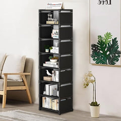 6/ 7/ 8 Tiers Metal Shoe Rack, Vertical Tall Narrow Shoe Rack Sturdy Free Standing Metal Shoe Shelf Storage Organizer, Multifunctional Shoe Cabinet, Space-saving Shoe Stand, Large Capacity Footwear Holder Corner Shoe Storage Rack for Closet Bedroom Entryw