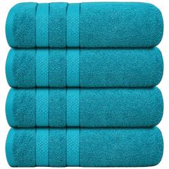 4 X Large Jumbo Bath Towels 100% Egyptian Cotton -75 x 150 cm- Soft Quick Dry Hotel Spa Big Bathroom Towels Set