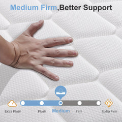 22cm&25cm Memory Foam Hybrid Mattress, No-Noise Innerspring & Pocket Springs For Cooling Comfort, Single, Small Double, Double, King Sizes, Mattress In A Box