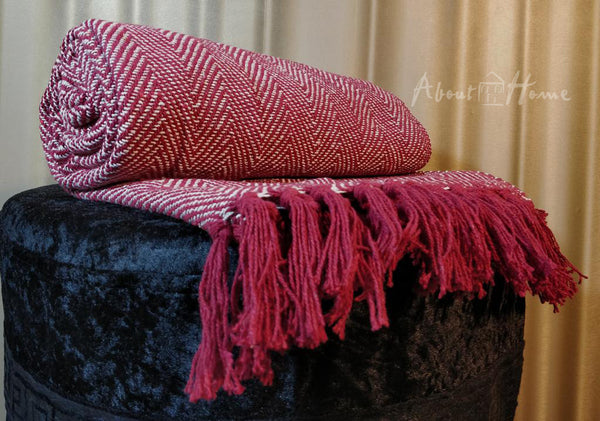 Cotton Herringbone Sofa Throw Blanket 260x260cm (perfect for KING sized bed) – Soft, Cozy & Warm Bed or Sofa Blanket, 13 Colours, Machine Washable, Hypoallergenic, Perfect Gift for Home or Travel