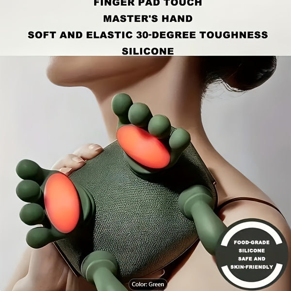 USB Rechargeable Deep Tissue Massager, 8-Claw - Portable Finger Press Massager Suitable for Neck, Back, Shoulders, and Legs - Perfect Gift for Men and Women, Waist, Relaxation. Sternocleidomastoid Muscle Massager, Wireless Portable Heat Neck