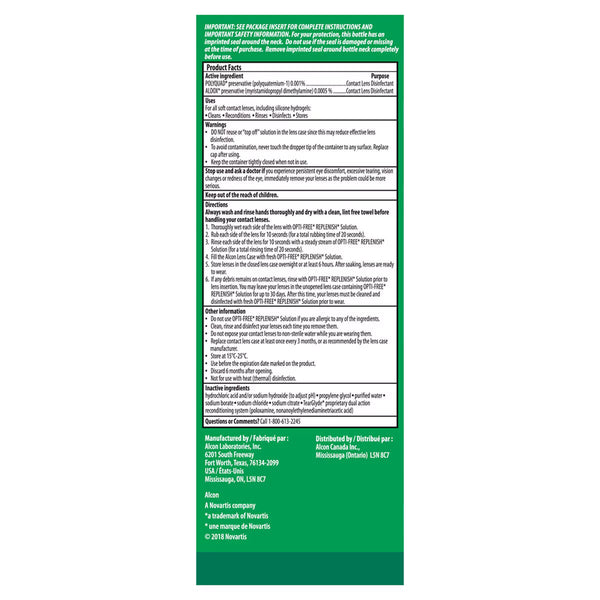 Opti-Free Replenish Multi-Purpose Disinfecting Solution, 4 X 300Ml (6 Months Supply)