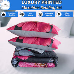 Microfiber Printed Bedding Set | Ultra Soft Duvet Quilt Cover Lightweight & Breathable Fabric | Elegant Patterned Design for Modern Bedrooms | Available in King Size | Machine Washable, Quick Dry & Long Lasting Comfort | LOCAL WAREHOUSE Dispatch | Trusted
