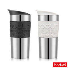 Bodum Stainless Steel Travel Mug (0.35L), 2 Pack - Black & Red