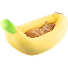Banana Shaped Pet Nest for Cats And Dogs, Universal Detachable And Washable, Winter Warm Sleeping Pad for Small Dogs And Cats, Comfortable Sleeping Nest S-XL