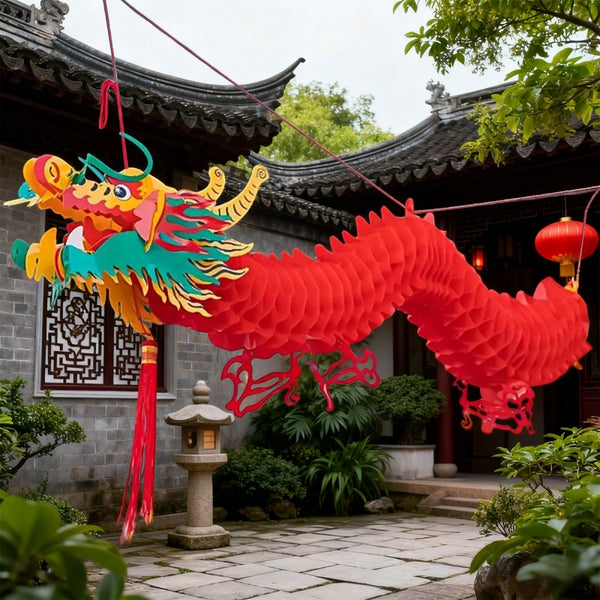 3D Chinese New Year Dragon Decorations | Plastic Hanging Animal Garland for Lunar New Year, Chinese Spring Festival, Christmas, School Party Events, Valentine'S Day, and New Year Gifts