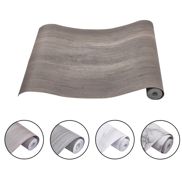 Vinyl Peel and Stick Wood Grain Floor Tile, 61cmx10m Self-Adhesive Vinyl Flooring Roll, Thicken Wear-Resistant Wallpaper Roll for Home Decor Floor & Wall Renovations, Pearl Marble