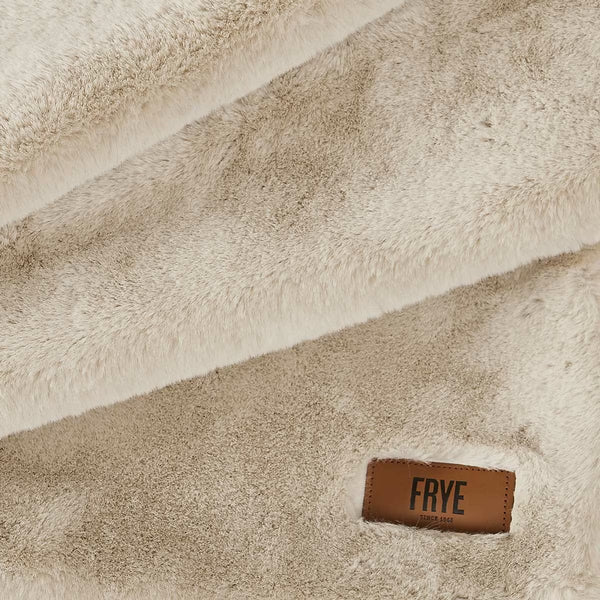 FRYE Luxe Faux Fur Throw in Beige, 152 X 177 Cm