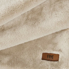 FRYE Luxe Faux Fur Throw in Beige, 152 X 177 Cm