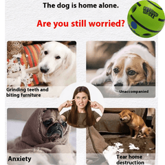 Interactive Giggle Ball for Dogs & Cats - 14cm Training Balls Toy Ball for Dogs Durable Dog Chew Ball for Teeth Cleaning Indestructible Rubber Chew Toy Natural Rubber Teething Ball Squeaky Dog Toy for Interactive Play Self-Entertainment Dog Ball for Alone