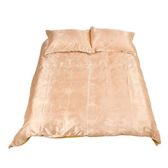 Luxury European Style Satin Jacquard Duvet Cover Three-Piece Set Single/Double/King/Super King Size, Soft Comfortable Floral Pattern Bedding Set, Machine Washable, Zipper Closure, High-Quality Quilt Cover Set for All-season Use, Bedroom, Hotel, Guest Room