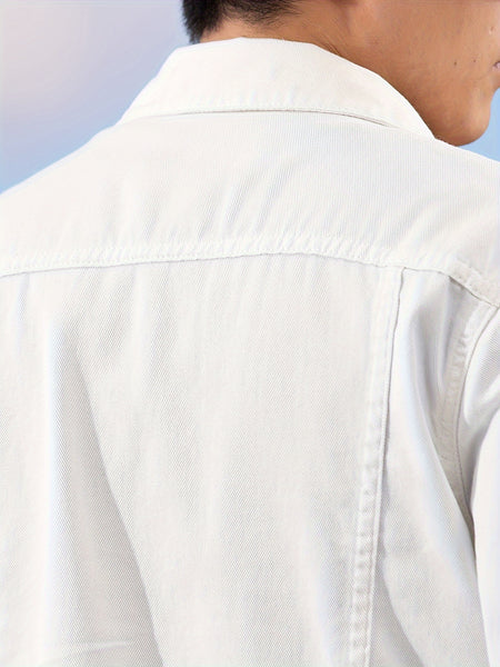 Spring and Autumn Hot Men's Denim Jacket for Teens, High-End Long Sleeve Turn- Collar Casual Coat