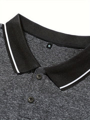 3pcs Set of Summer Collared Men'S Short Sleeve Polo Shirts Solid Color Plain Multicolor Golf Shirts Casual Athletic Wear Men'S Top
